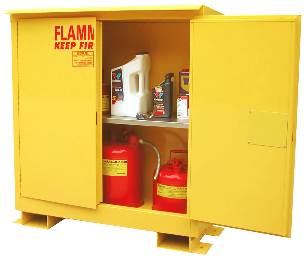 A130WP1 - 30 Gallon Outdoor Flammable Storage Cabinet | Self-Latch Standard  2-Door | Securall, image size:1000x844