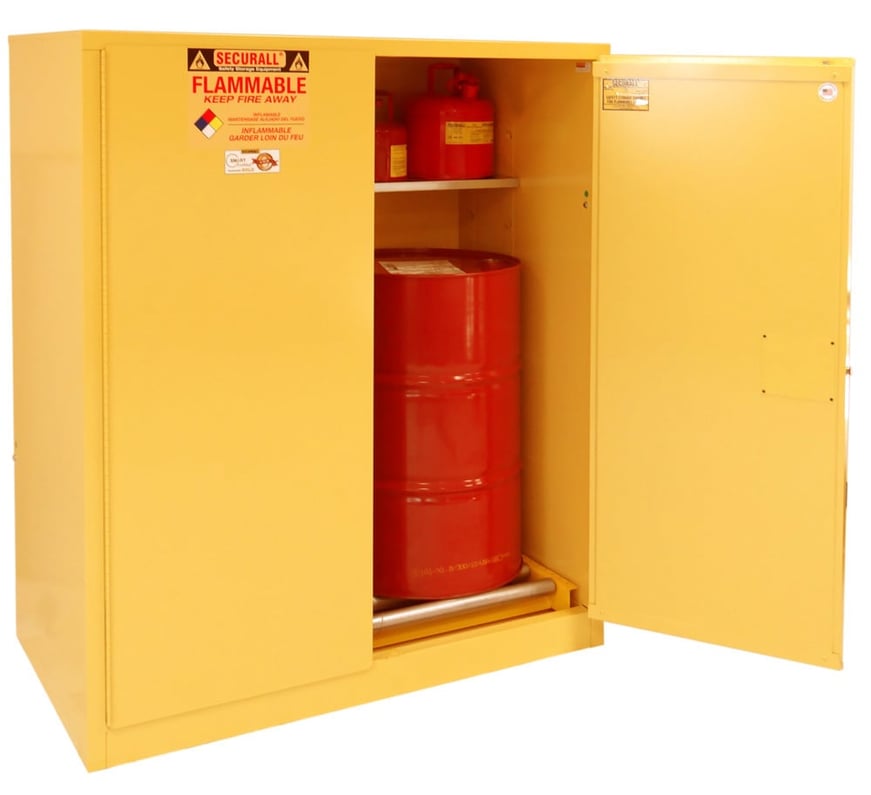 V1500 - 115 Gallon Drum Storage Cabinet | Self-Latch Standard 2