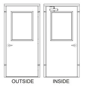 42x 84 - 90 Min Fire Rated, Right Hand Prehung Steel Door with Cylindrical Lever-Style Handle