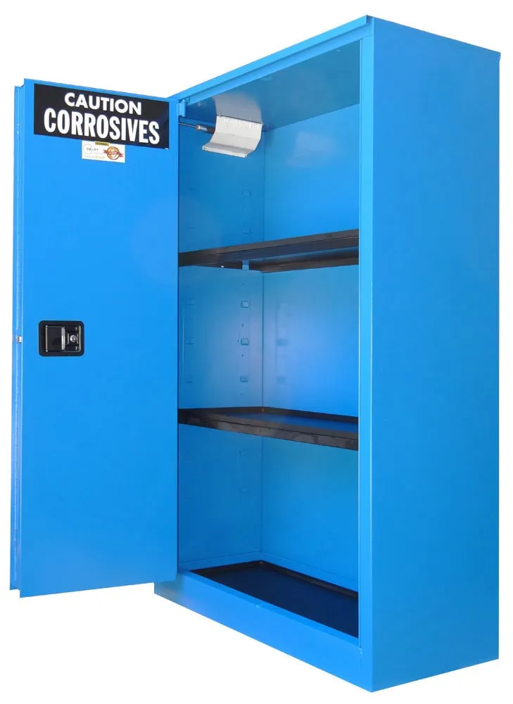 C245 - 45 Gallon  Acid/Corrosive Storage Cabinet, 2 Shelves, 2 Door Self-Close Self Latch Safe-T-Door