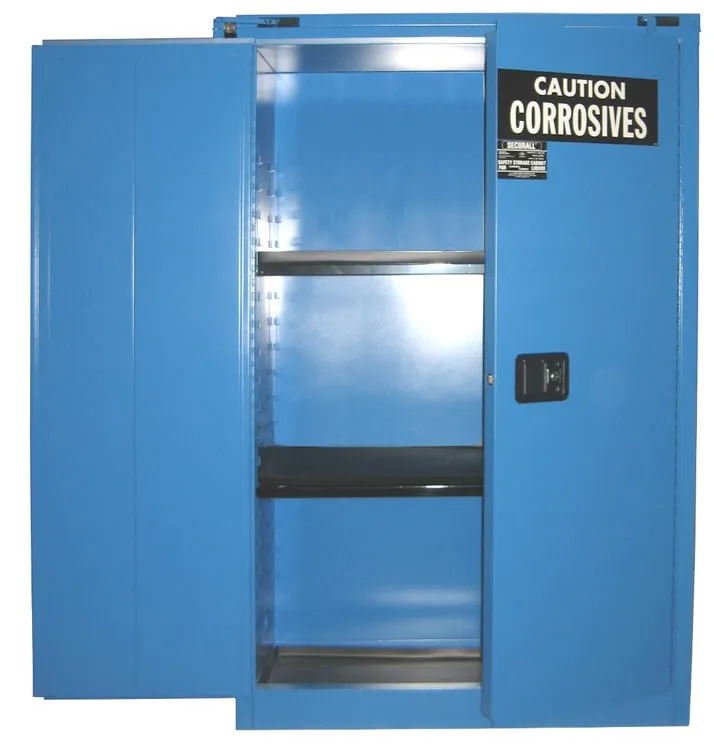 C345 - 45 Gallon  Acid/Corrosive Storage Cabinet, 2 Shelves, 2 Door Self-Close Self Latch Safe-T-Door