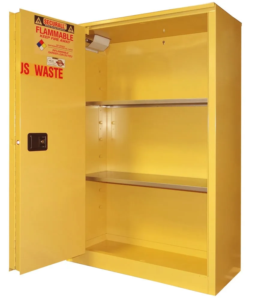 W2045 - 45 Gallon  Hazardous Waste (Safety Can) Storage Cabinet, Self-Close Self-Latch Sliding Door
