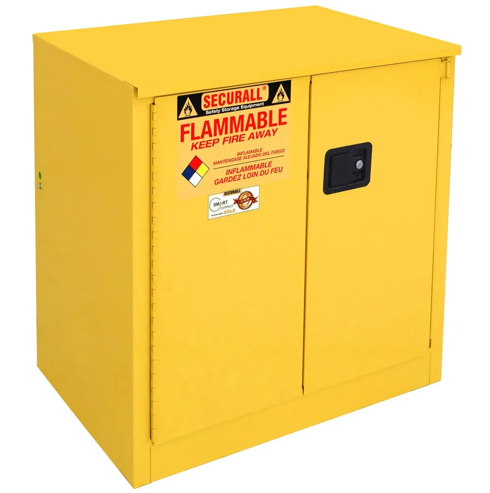 A231 - 30 Gallon Flammable Storage Cabinet, Self-Close Self-Latch Sliding Door