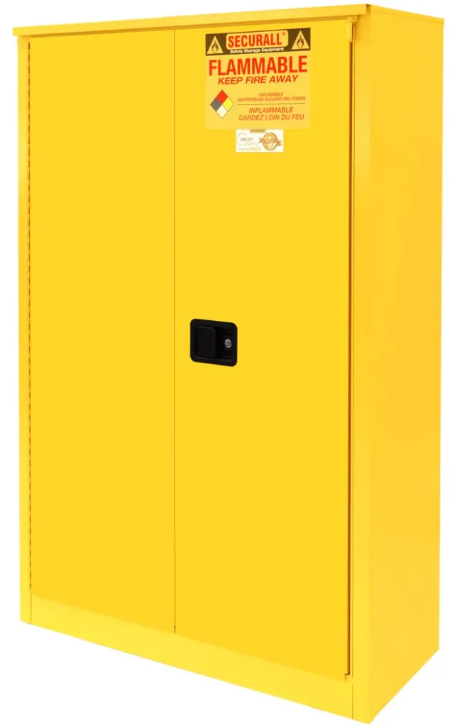 A245 - 45 Gallon Flammable Storage Cabinet, Self-Close Self-Latch Sliding Door