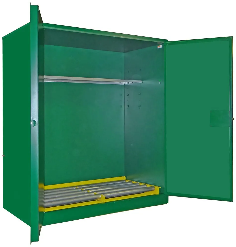 AGV1110 - 120 Gallon Pesticide Drum Storage Cabinet, Self-Latch Standard 2-Door