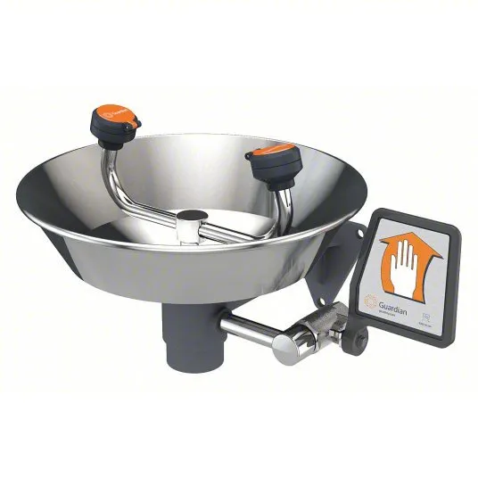 HG1814 - Wall-Mounted Eye Wash with Satin Finish Stainless Steel Bowl