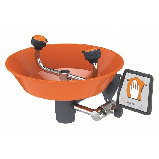 HG1814P - Wall-Mounted Eye Wash with Orange ABS Plastic Bowl