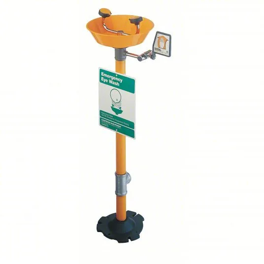 HG1760P - Pedestal-Mounted Eye-Face Wash with Orange ABS Plastic Bowl