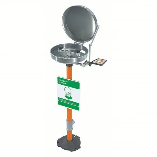 HG1825BC - Pedestal-Mounted Eye wash w/ Stainless Steel Bowl & Dust Cover