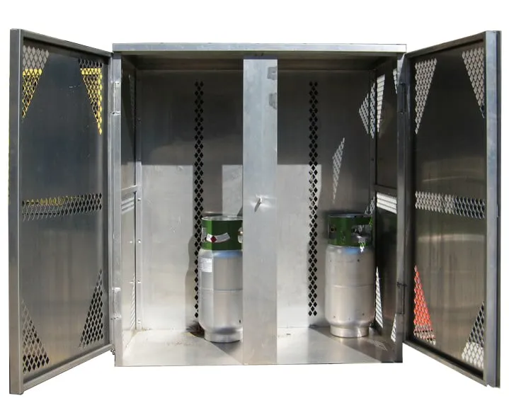 LP16S - 16 Vertical Compressed Gas 20 or 33 Lb. Cylinders Storage Cabinet