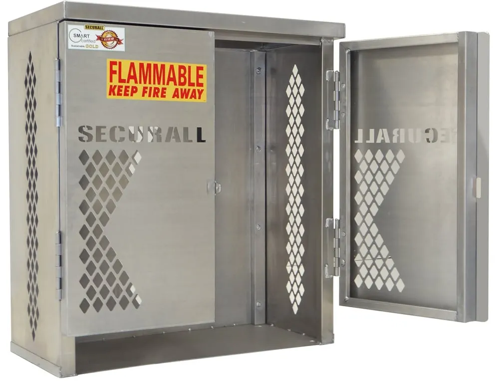 LP4S - 4 Vertical Compressed Gas 20 or 33 Lb. Cylinders Storage Cabinet
