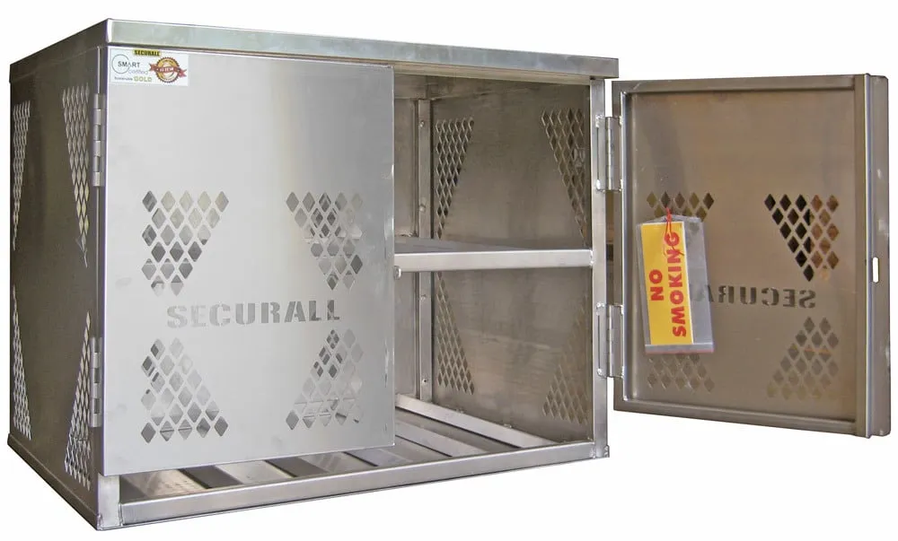 LP6S-Steel - 6 Horizontal Compressed Gas 20 or 33 Lb. Cylinders Storage Cabinet