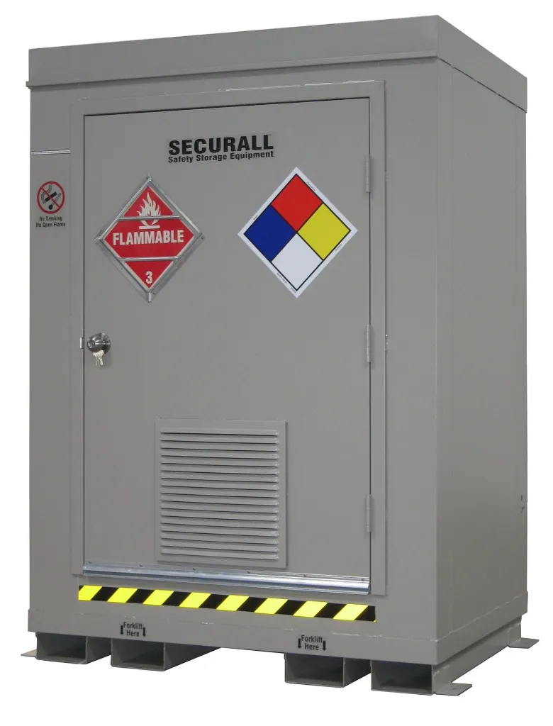 B200XFR4 - Hazmat Locker,  4 Hrs Fire Rated, Equipped with Damage Limiting Construction Panel , Sump Capacity: 55 GAL TO HOLD (2) 55 GAL DRUMS