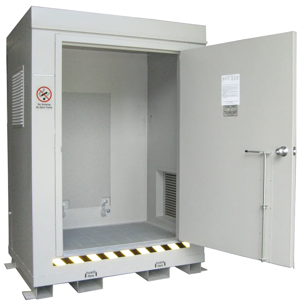 B200XFR4 - Hazmat Locker,  4 Hrs Fire Rated, Equipped with Damage Limiting Construction Panel , Sump Capacity: 55 GAL TO HOLD (2) 55 GAL DRUMS