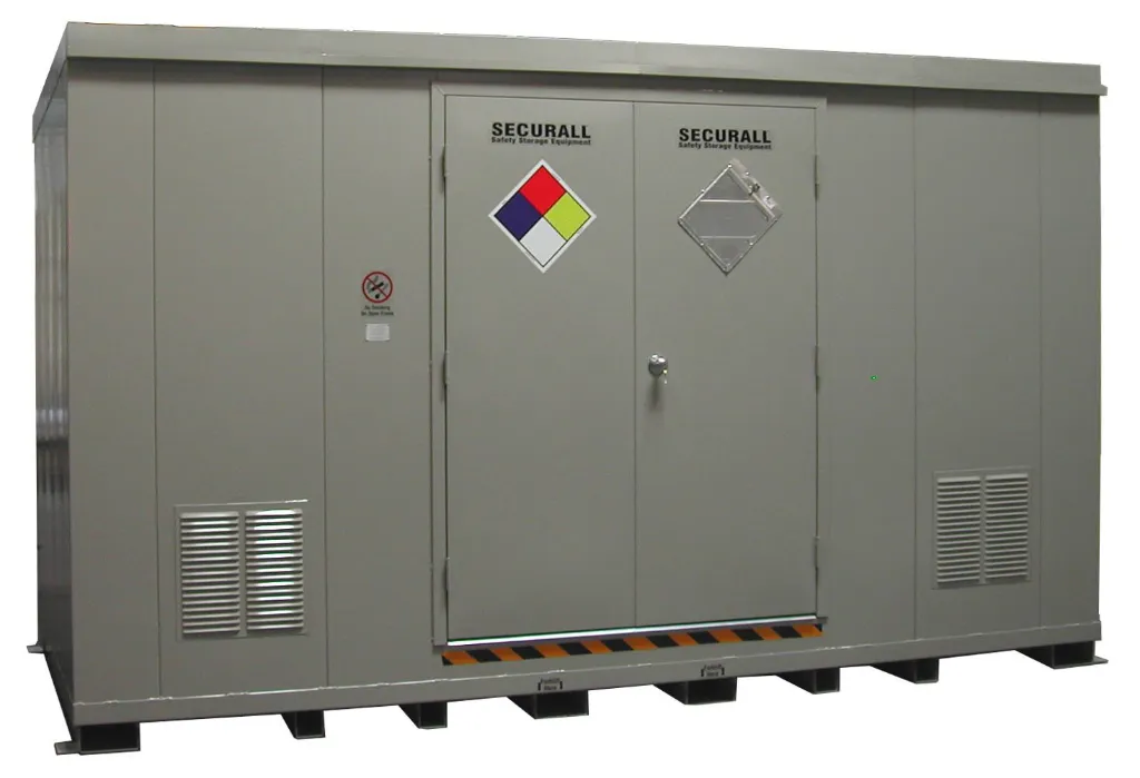 B2400XFR4 - Hazmat Locker,  4 Hrs Fire Rated, Equipped with Damage Limiting Construction Panel, Sump Capacity: 393 Gal. to hold (24) - 55 Gal. Drums