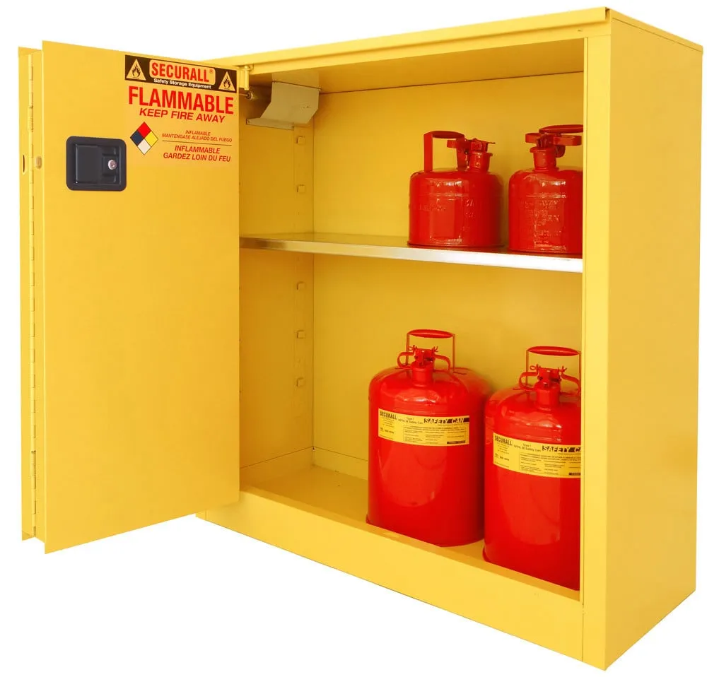 A230 - 30 Gallon Flammable Storage Cabinet, Self-Close Self-Latch Sliding Door
