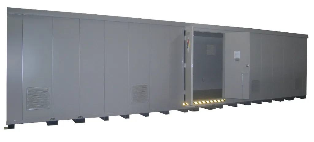 B6400FR2 - Hazmat Locker, 2 Hrs Fire Rated, Sump Capacity: 1,000 Gal. to hold (64) - 55 Gal. Drums