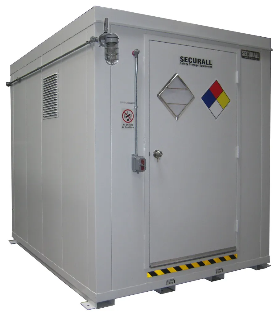 AG1200 - 2 Hrs Fire Rated Chemical Storage Locker, 404.7 Cubic Ft Storage Capacity;  Dim: 8'4"H x 7'W x 9'D