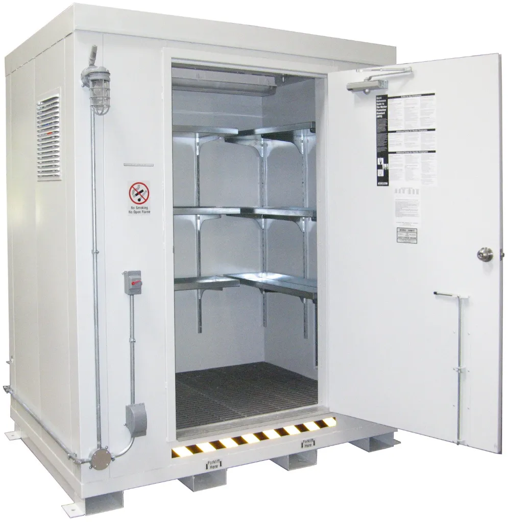AG600 - 4 Hrs Fire Rated Chemical Storage Locker, 211.4 Cubic Ft Storage Capacity;  Dim: 8'4"H x 7'W x 5'D
