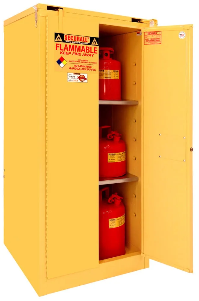 A360 - 60 Gallon Flammable Storage Cabinet, Self-Close Self-Latch Safe-T-Door