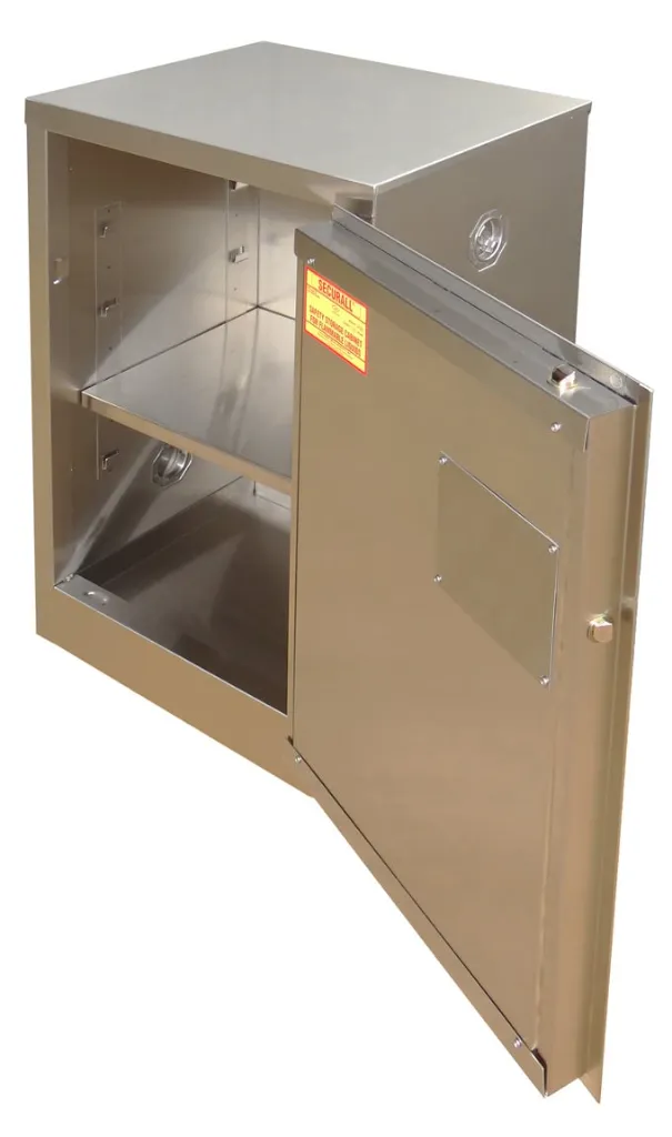 A105SS - 12 Gallon Stainless Steel Flammable Cabinet, Self-Latch Standard Door