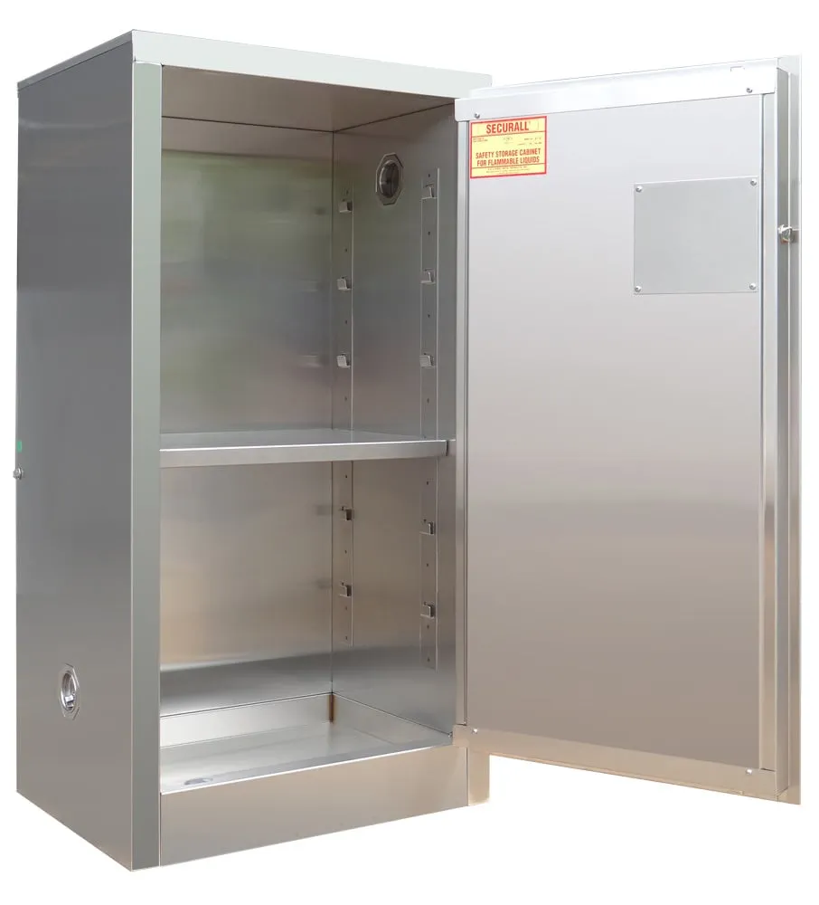 A110SS - 16 Gallon Stainless Steel Flammable Cabinet, Self-Latch Standard Door