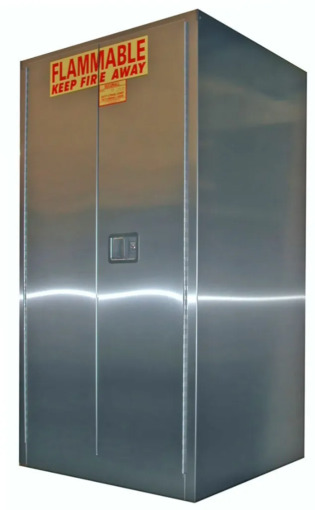 A160SS - 60 Gallon Stainless Steel Flammable Cabinet, Self-Latch Standard 2-Door