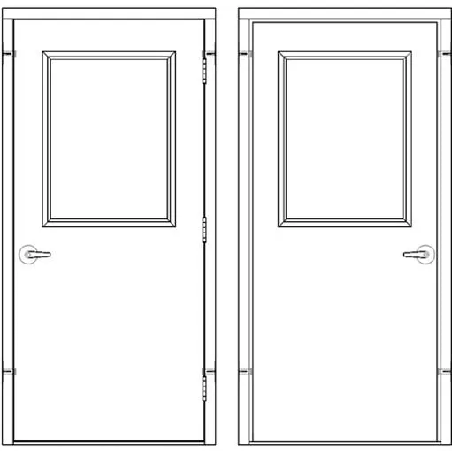 36 x 80 - Right Hand Reverse Prehung Steel Door with Cylindrical Lever-Style Handle
