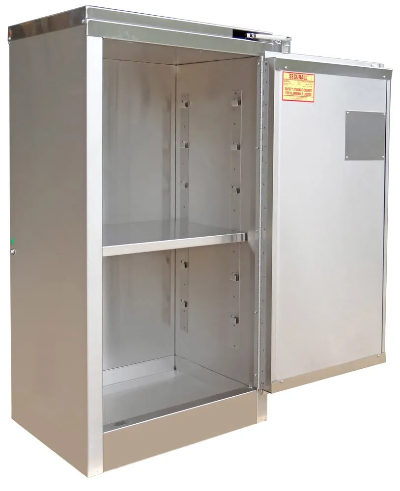 A310SS - 16 Gallon Stainless Steel Flammable Cabinet, Self-Close Self-Latch Safe-T-Door