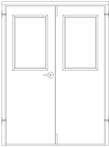 72x 84 - Right Hand Reverse Prehung Steel Door with Cylindrical Lever-Style Handle