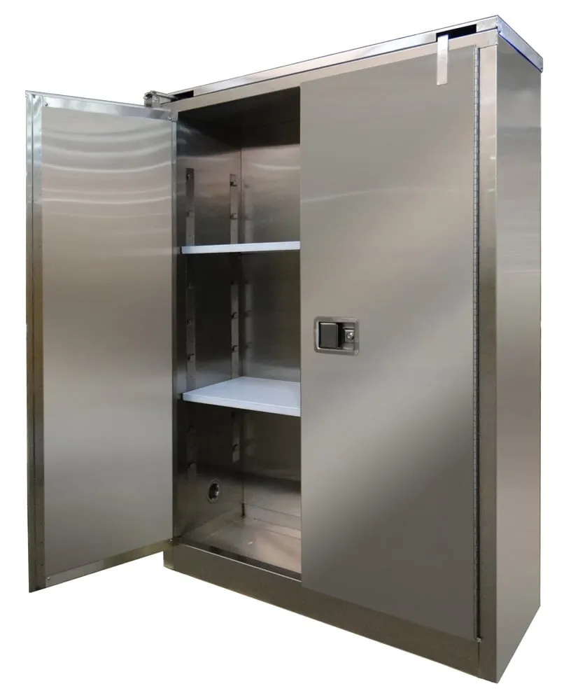 A345SS - 45 Gallon Stainless Steel Flammable Cabinet, Self-Close Self-Latch Safe-T-Door