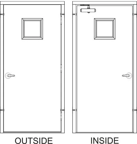 42x 84 - 3 Hrs Fire Rated, Right Hand Reverse Prehung Steel Door with Cylindrical Lever-Style Handle