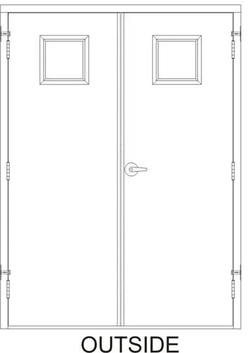72x 84 - 3 Hrs Fire Rated, Left Hand Prehung Steel Door with Cylindrical Lever-Style Handle