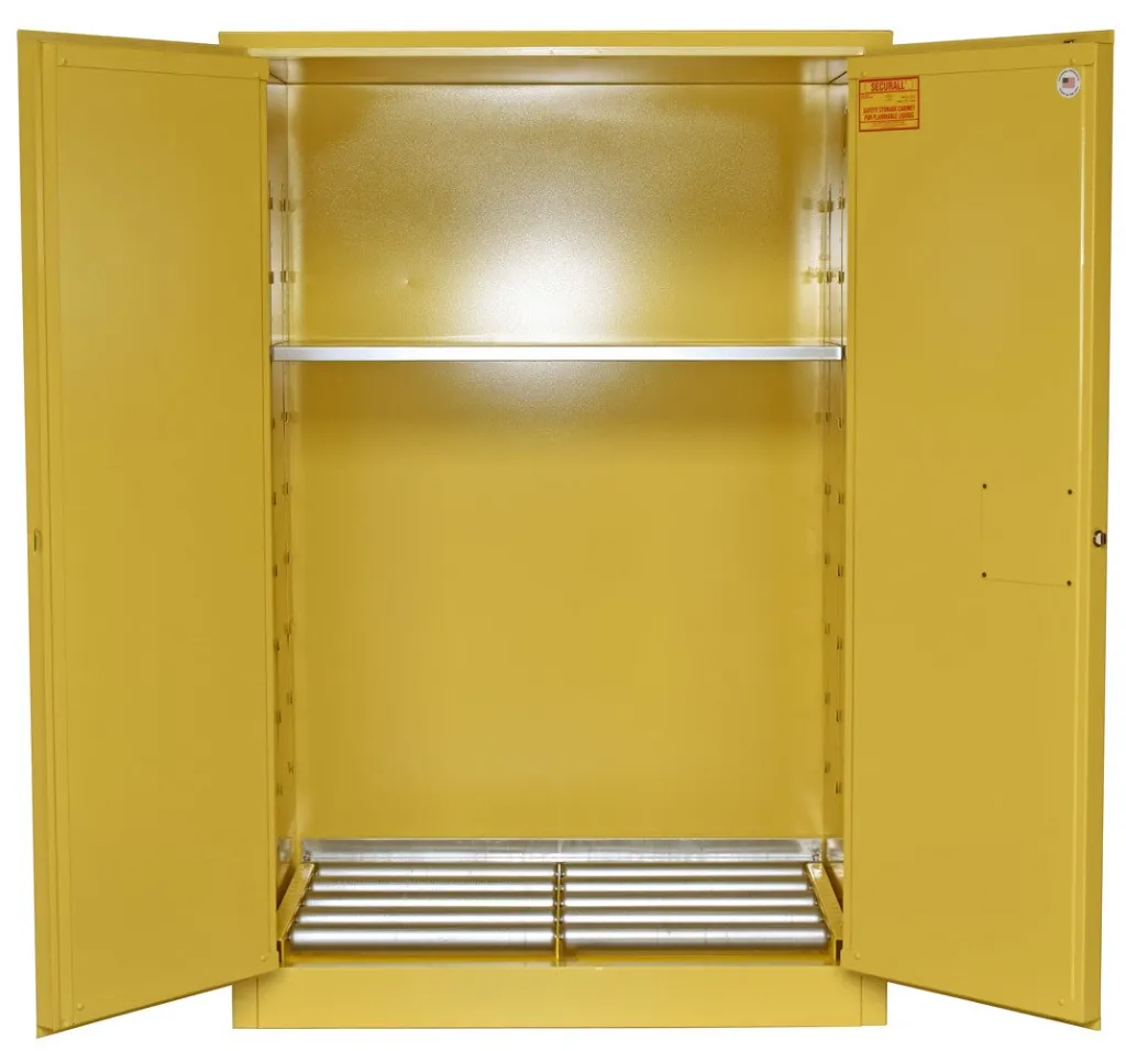 V375 - 75 Gallon  Drum Storage Cabinet, Self-Close Safe-T-Door
