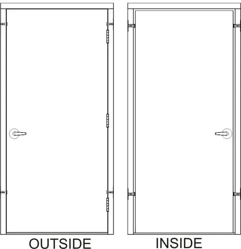 42x 80 - Right Hand Reverse Prehung Steel Door with Cylindrical Lever-Style Handle