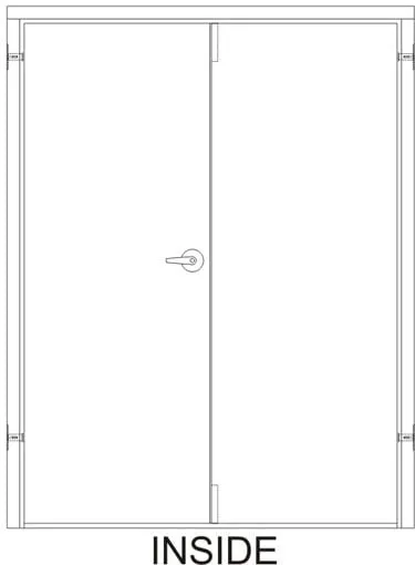 72x 84 - Left Hand Prehung Steel Door with Cylindrical Lever-Style Handle